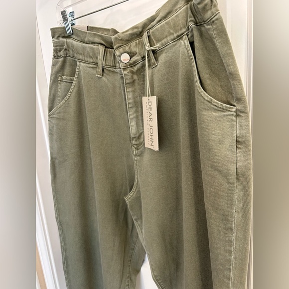 Women’s Dear John SUPER HIGH RISE NOAH PALMER GREEN Straight Leg Pant size 31 - Picture 3 of 7